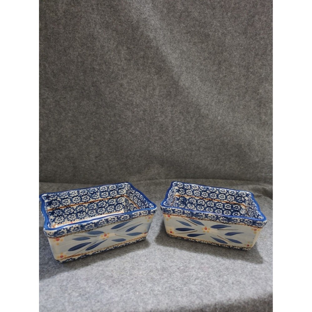 2 Temptations By Tara Old World Blue Scalloped Edge Baking Dishes 1 Qt